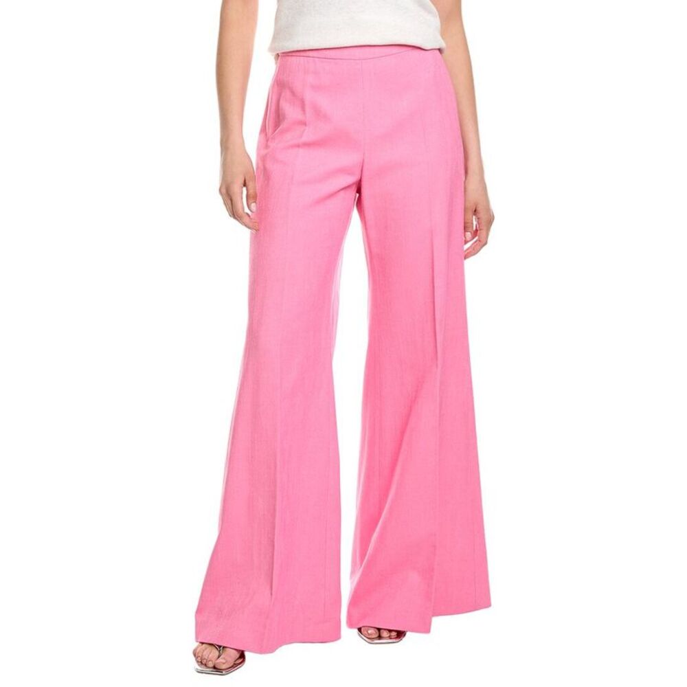 Carolina Herrera Womens Solid Wide-Leg Pant, Pink